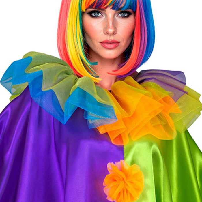 Clown Poncho für Erwachsene | Mehrfarbig - Einheitsgröße