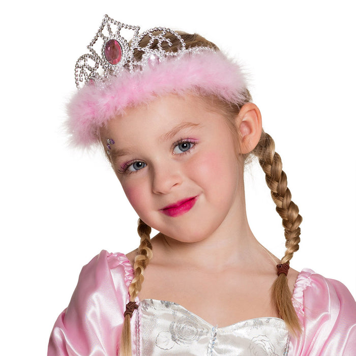 Tiara Krone "Jasmine" für Kinder | Rosa Silber