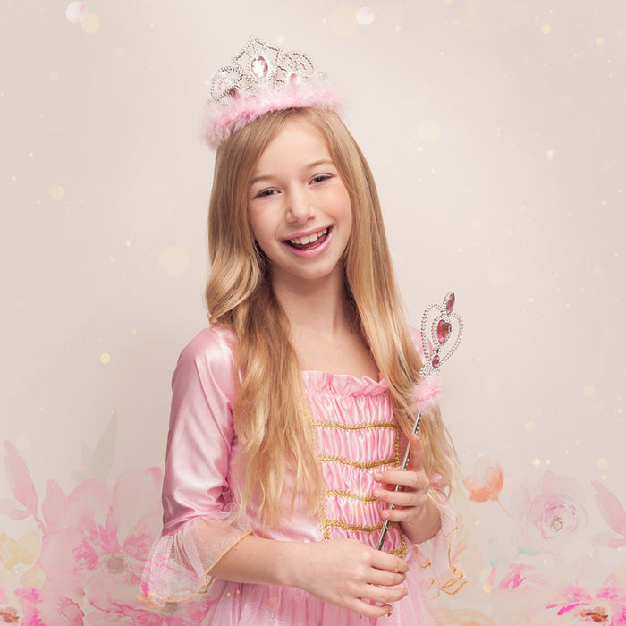 Tiara Krone "Jasmine" für Kinder | Rosa Silber