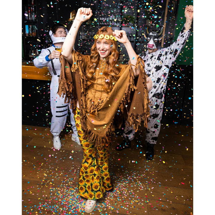 Poncho Bohemian für Erwachsene | Braun