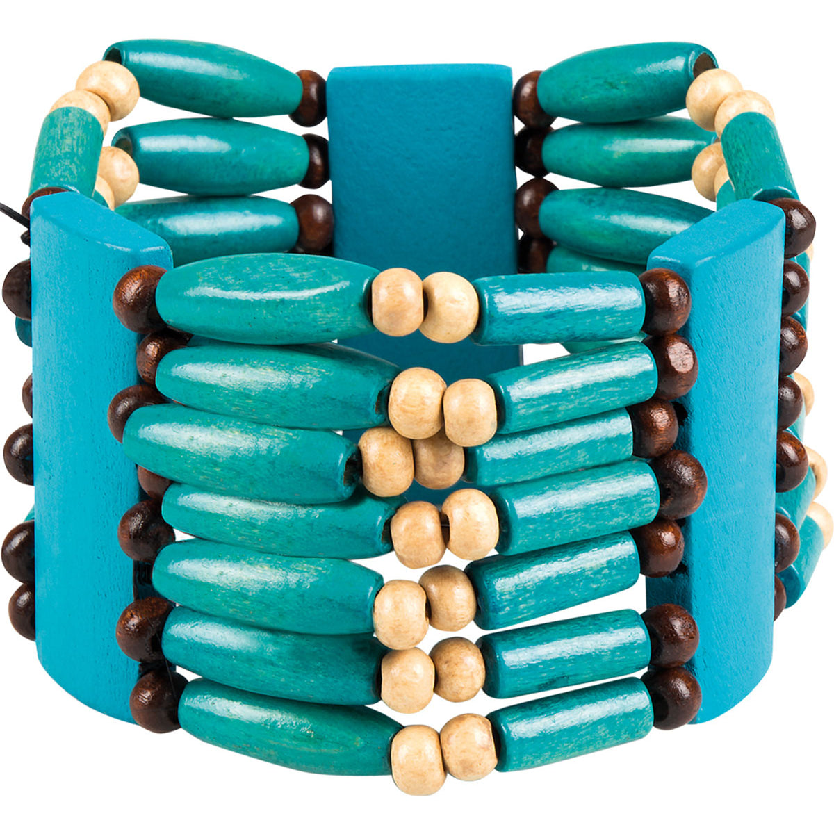 Buntes Indianerarmband Mit Gummizug - Perlen Im Tribal-Look