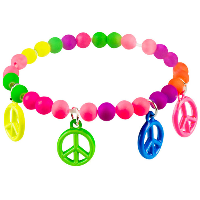 Hippie Peace Armband 14 x 22 cm | Neon Bunt - UV