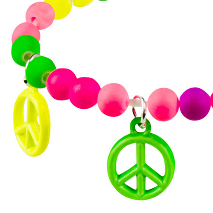 Hippie Peace Armband 14 x 22 cm | Neon Bunt - UV