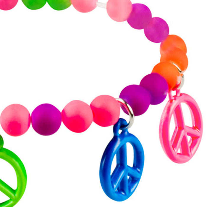 Hippie Peace Armband 14 x 22 cm | Neon Bunt - UV