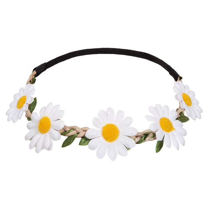 Hippie Kostüm-Set | Flower-Power Accessoires mit Blumen-Stirnband, Lennon-Brille, Peace-Kette & Ohrringen