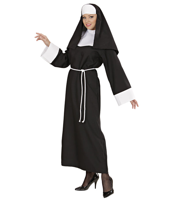Kostüm Nonne für Damen | Kleid, Gürtel und Haube