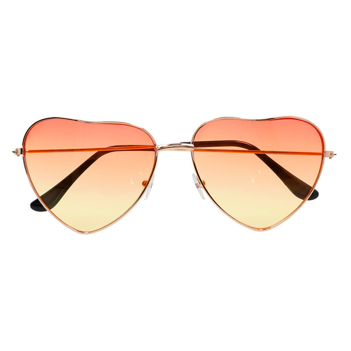 Partybrille "Groovy Love" Herzbrille | Gold Orange