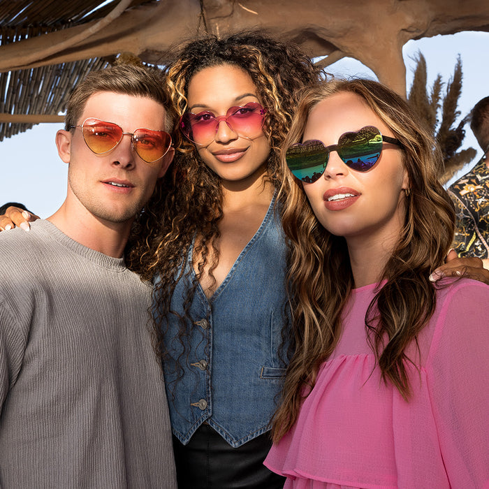 Partybrille "Groovy Love" Herzbrille | Gold Orange