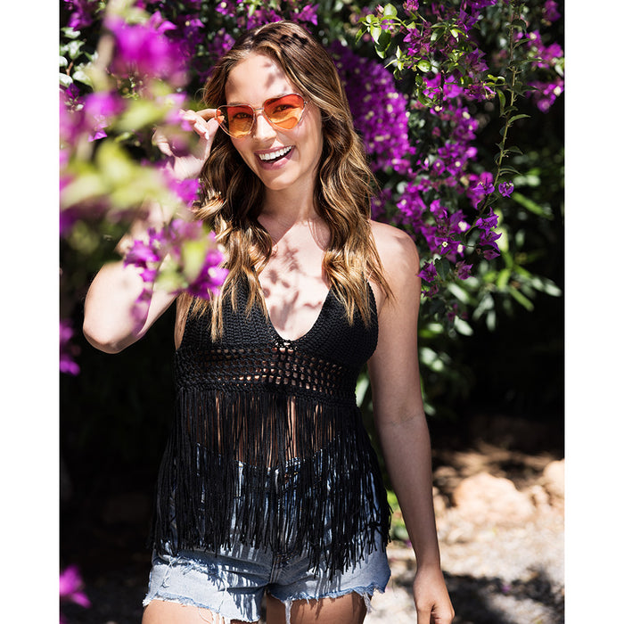 Partybrille "Groovy Love" Herzbrille | Gold Orange