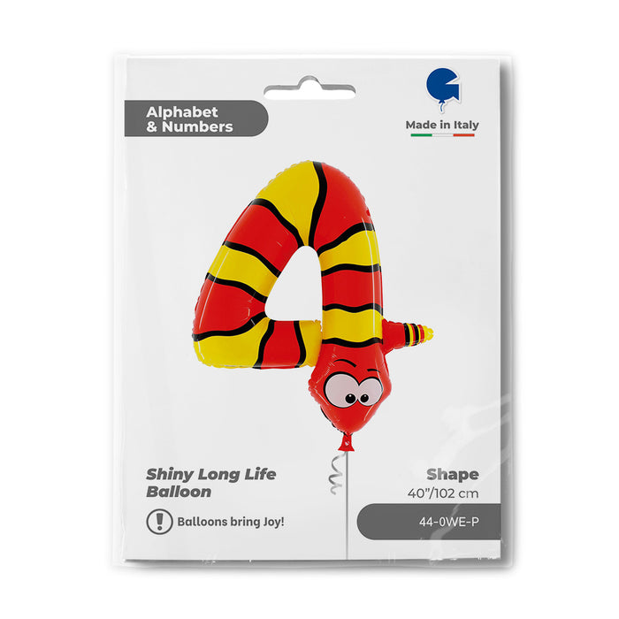 Riesenzahl Folienballon Animaloon 40"/102cm | #4 Schlange