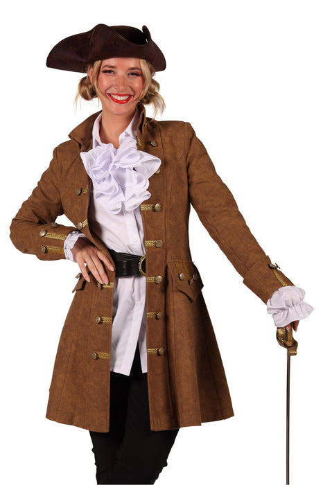 Piratin Mantel "Anne Bonny" für Damen | Braun