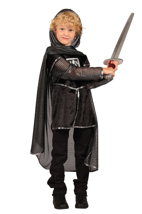 Ritter Kostüm "Dragonfighter" für Kinder | Schwarz Silber