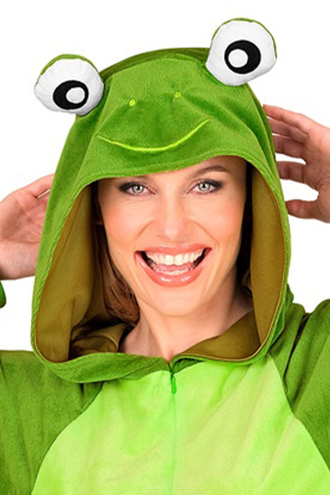 "Frosch" Overall Kostüm für Erwachsene | Grün - Onesie Plüschkostüm