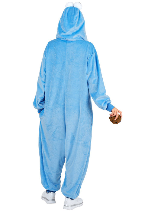 Overall "Cookie Monster" Kostüm für Erwachsene | Blau - Onesie