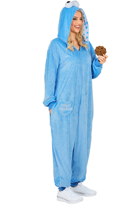 Overall "Cookie Monster" Kostüm für Erwachsene | Blau - Onesie