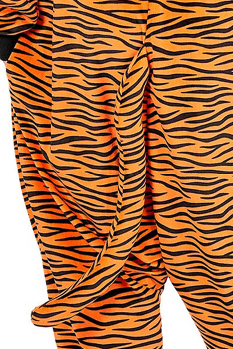 "Tiger" Overall Kostüm für Erwachsene | Orange - Onesie Plüschkostüm