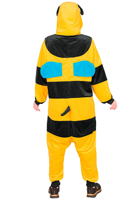 "Biene" Overall Kostüm für Erwachsene | Schwarz Gelb - Onesie Plüschkostüm