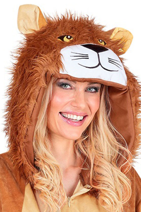 Tierkostüm "Löwe" für Erwachsene | Overall Plüschkostüm