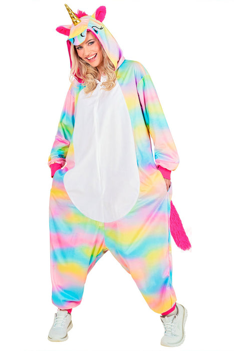 Kostüm "Einhorn" Overall für Erwachsene | Rainbow - Onesie Plüschkostüm