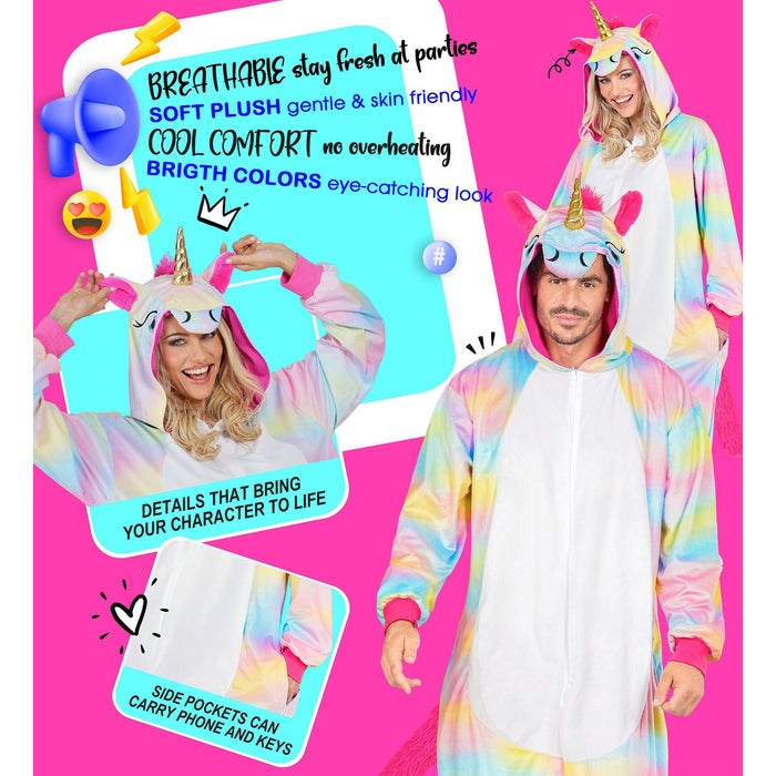 Kostüm "Einhorn" Overall für Erwachsene | Rainbow - Onesie Plüschkostüm