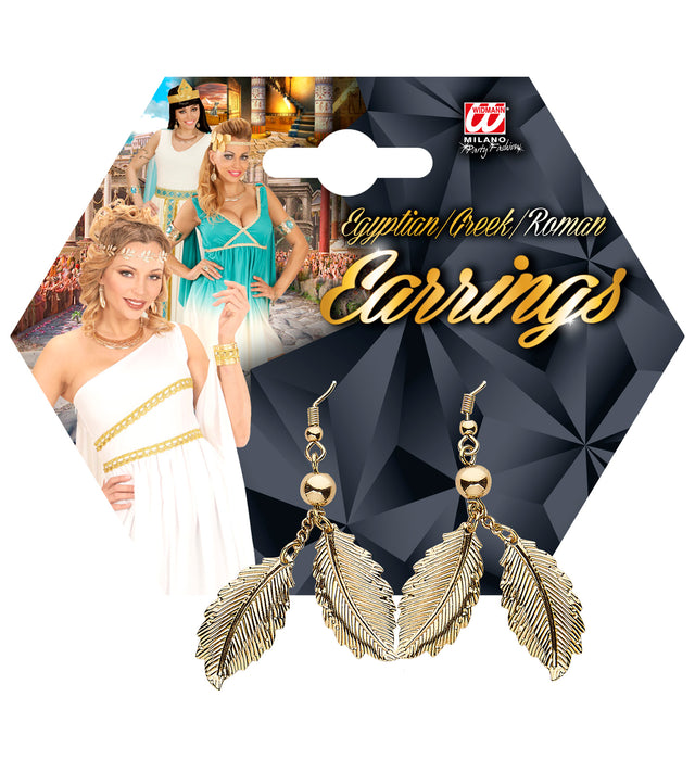Blätter Ohrringe | Gold - Schmuck Römerin Kostüm