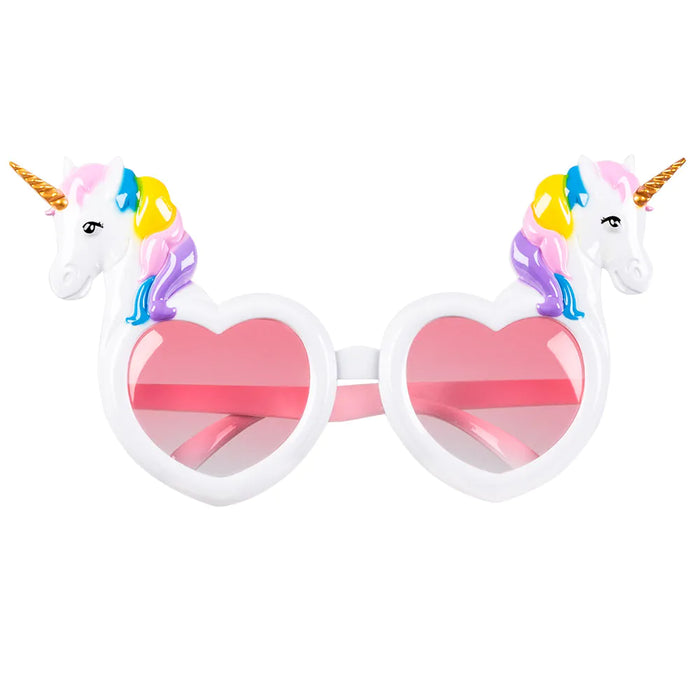 Brille "Einhorn" | Weiße Partybrille in Herzform
