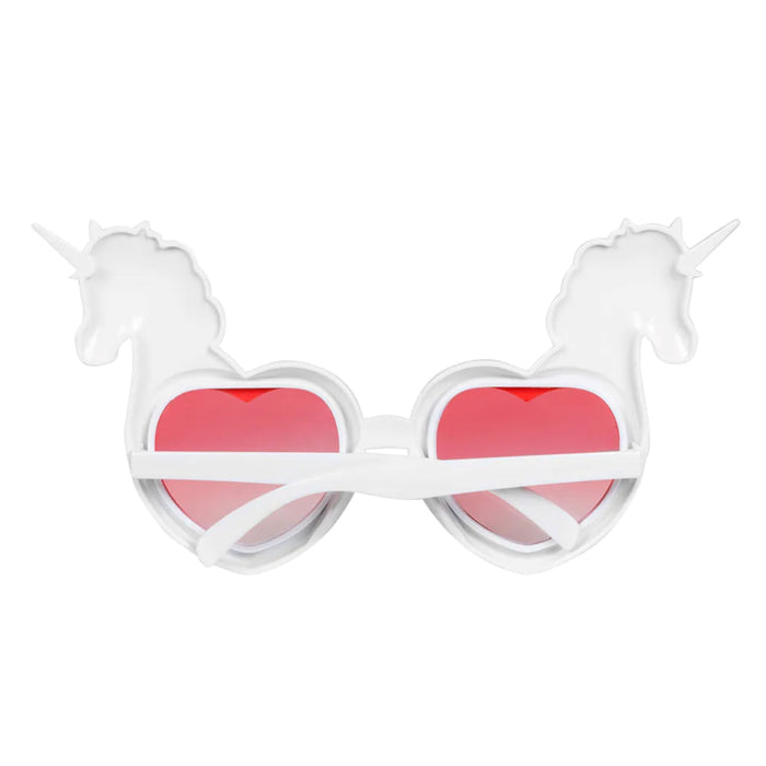 Brille "Einhorn" | Weiße Partybrille in Herzform
