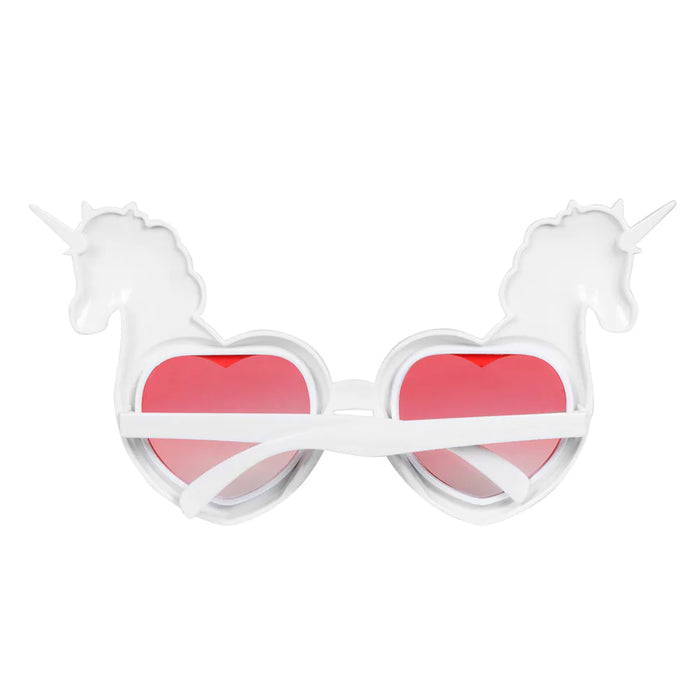 Brille "Einhorn" | Weiße Partybrille in Herzform