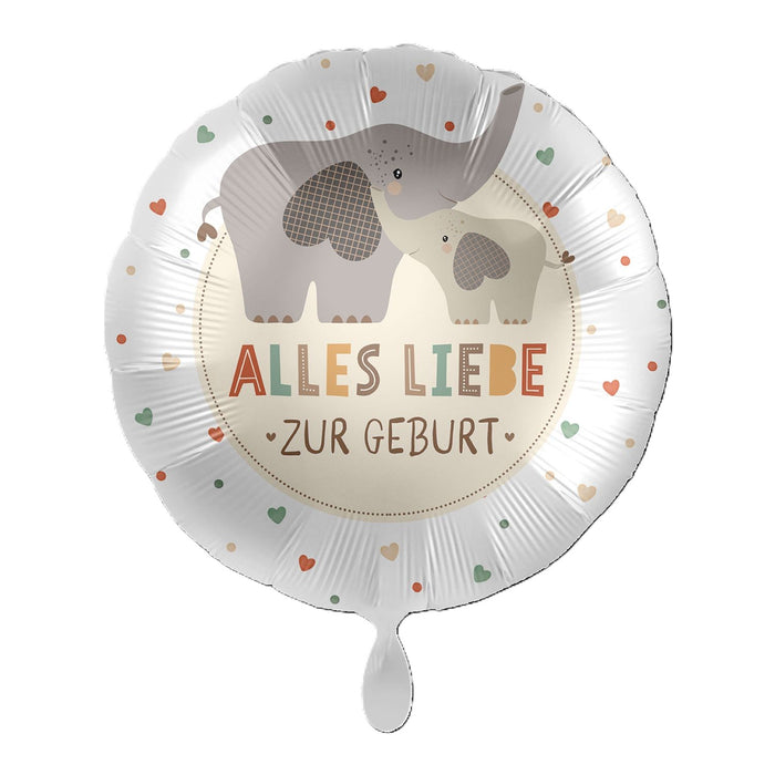 ABC18 Folienballon "Alles Liebe zur Geburt" | Ø 43 cm
