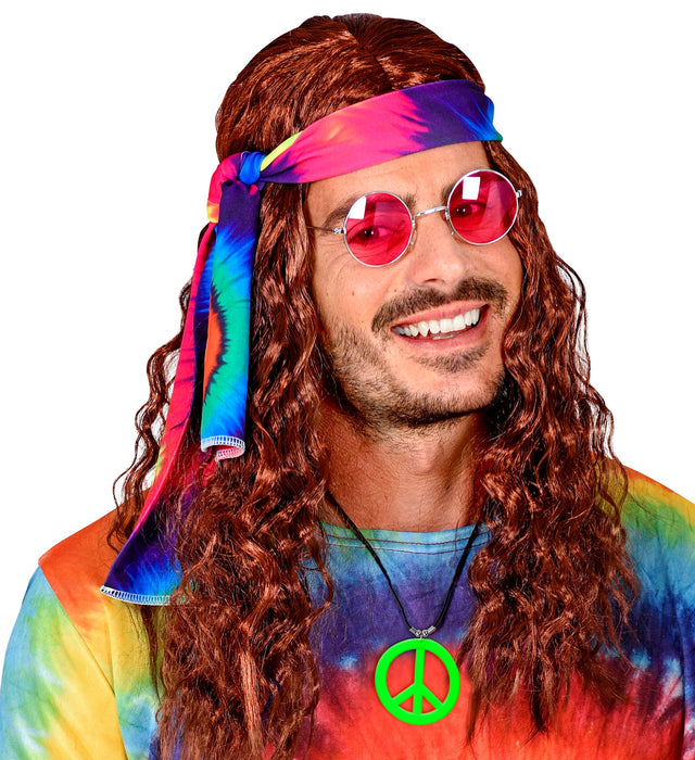 Hippie Halskette "Peace" | Neon Grün