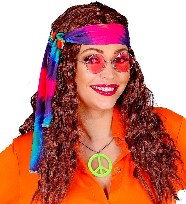 Hippie Halskette "Peace" | Neon Grün