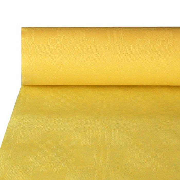 Damasttischtuch 50 m x 1 m auf Rolle Gelb