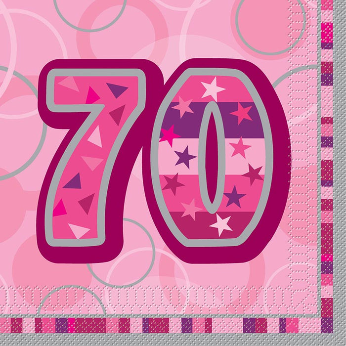 Servietten Glitz 16Stk./33x33cm Pink #70