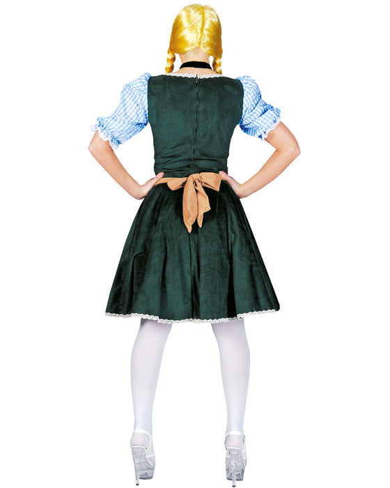 Dirndl Kostümkleid mit Schürze für Damen | Blau Grün