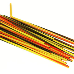 Strohhalm Flex Schwarz-Rot-Gelb 100Stk./24cm