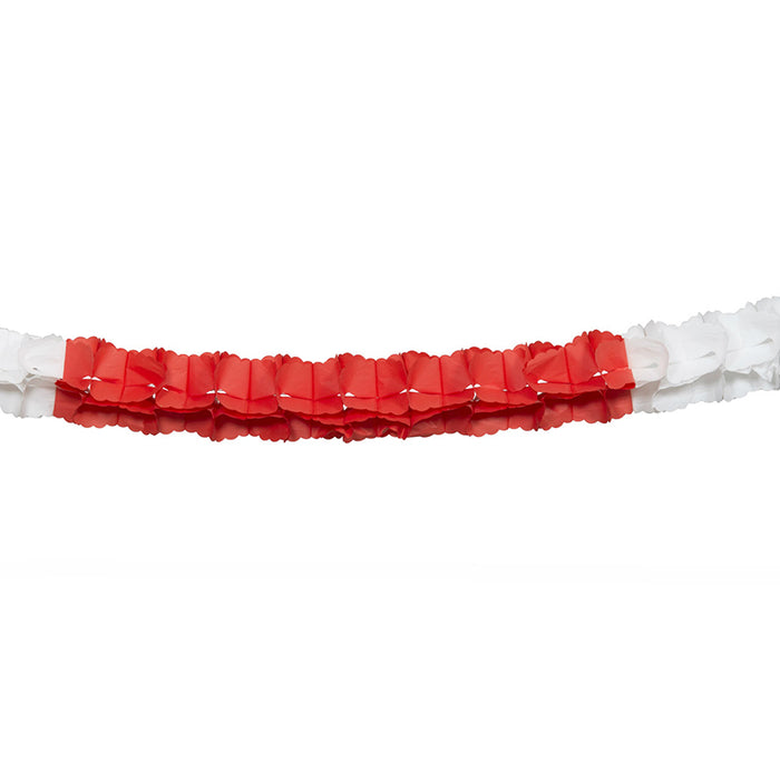 Girlande Papier Rot-Weiss | 10m schwer entflammbar