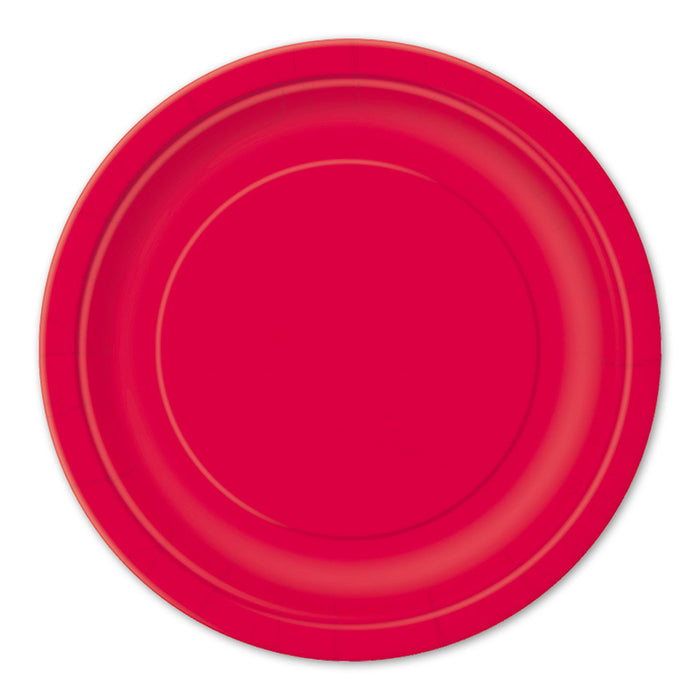 Pappteller Uni Rund ca. 23cmØ/8St. Rot