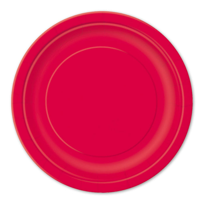 Pappteller Uni Rund ca. 23cmØ/8St. Rot