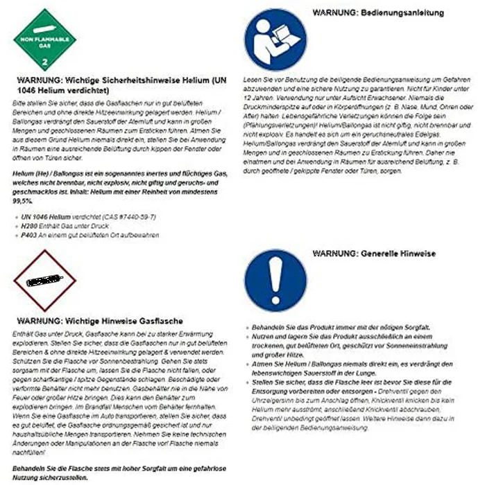 feiermeier Helium-Set Einwegflasche 0,40 m³ + 100 kompostierbare Ballonbänder mit Schnellverschluss