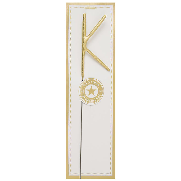 Wunderkerze Buchstabe Gold Chromo K