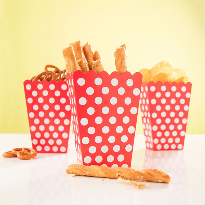 Snackbox Dots 8Stk./9x14cm Rot