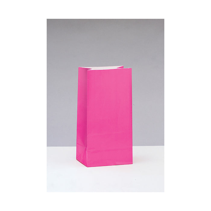 Tüte Papier Uni 25x12x9cm, 12Stk. Pink