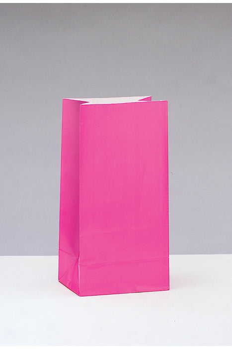 Tüte Papier Uni 25x12x9cm, 12Stk. Pink