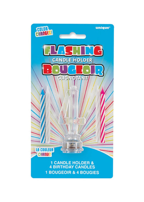 Kerze LED blinkend & 4 Kerzen, Ziffer 4