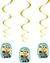"Minions" Deko | 3 Hänger Folien Swirls  66 cm
