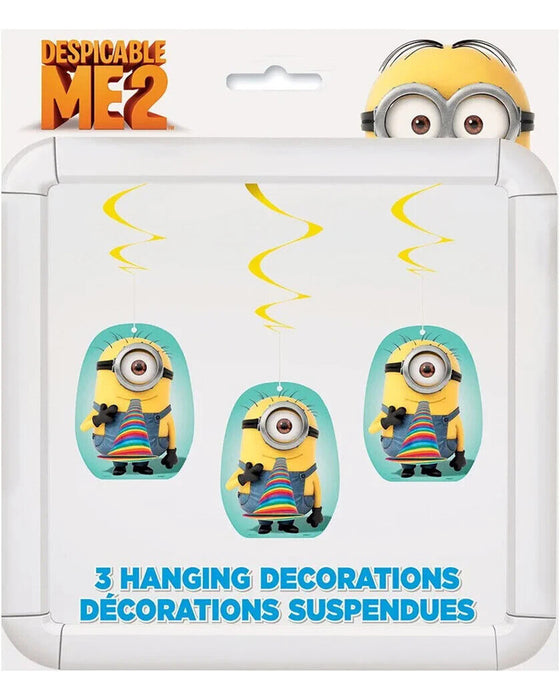 "Minions" 3 Hängedeko Folien Swirls  66 cm 44158 | Kinder Geburtstag Partydekoration
