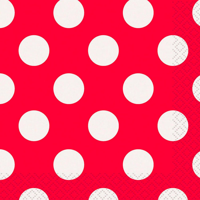 Servietten Dots 25x25cm/16St. Rot