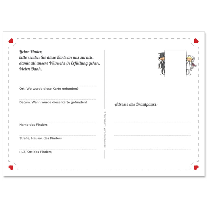 Weitflugkarten Hochzeit Comic | 50 Stück