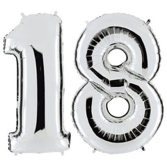 Riesenzahlen zum Geburtstag #18 in Silber 101 cm