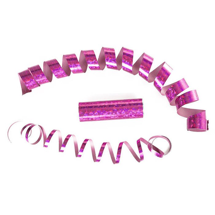 Luftschlangen "Holografisch" 4m / 5 Rollen | Pink